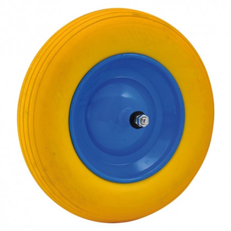 RUOTA CARRIOLA IN POLIURETANO PERNO CORTO INTERNO 125 MM