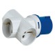 ADATTATORE CEE IP20 SPINA16 A +3SCHUKO 16A-230V