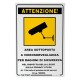 CARTELLO ATTEN.AREA S.VIDEOSORVEG.POLIONDA CM. 20*30