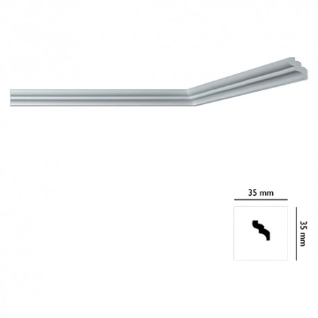 CORNICE X SOFFITTO 'I735' 35*35 MM LUNGHEZZA 2 MT - IN POLISTIRENE
