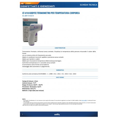 TERMOMETRO P.TEMPERATURA CORPOREA KODYEE CF-818