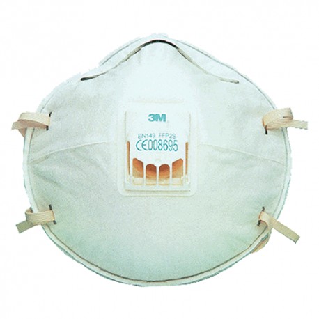 MASCHERINA RESPIRATORIA X POLVERI/FUMI CONCHIGLIA C/VALV.FFP2 CE 3M 8822