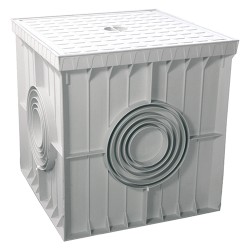 POZZETTO 40X40 COMPLETO CON COPERCHIO  GRIGIO PVC