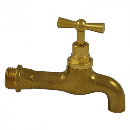RUBINETTO CURVO PESANTE 1/2' OTTONE LUC.