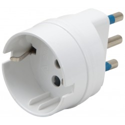 SPINA ADATTATORE 16A 2 P + T PRESA DI SICUREZZA 10 A2P + T BIANCO *IT DE*