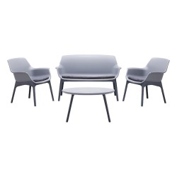 SET DA GIARDINO POLIPROPILENE 'LUXOR' grigio/antracite (CF 1)