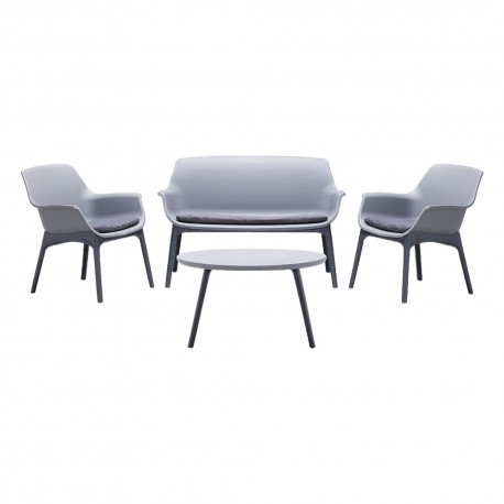 SET DA GIARDINO POLIPROPILENE 'LUXOR' grigio/antracite (CF 1)
