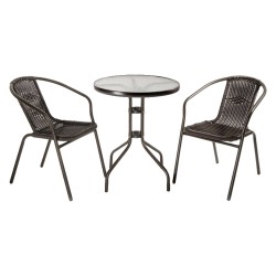 SET GIARDINO IN POLYRATTAN 'ACHILLE' colore marrone/antracite (CF 1)