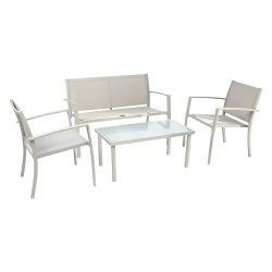 SET GIARDINO IN ACCIAIO 'SCARLINO' colore tortora (CF 1)