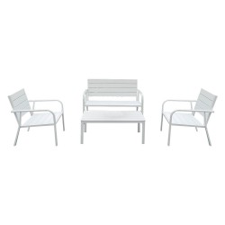 SET GIARDINO EFFETTO POLYWOOD 'ARBUS' colore bianco (CF 1)