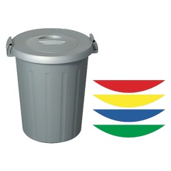 BIDONE IMMONDIZIA Lt. 25 grigio - manici personaliz. (PZ 6)