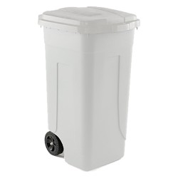 BIDONE IMMONDIZIA CARRELLATO 'OTTANTA' Lt. 80 - grigio/coperchio verde (PZ 1)