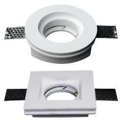 PORTAFARETTO LED IN GESSO mm 100 x 100 x 25 mm - bianco (PZ 1)