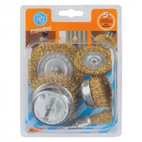 SET SPAZZOLE PER TRAPANO set 5 pezzi (BL 1)