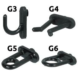 GANCIO IN NYLON PER PANNELLI PORTAUTENSILI G3 (PZ 100)