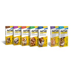 COMPRESSE ANTIPARASSITARIE MASTICABILI 'ADTAB' cani 2,5 - 5,5 kg / 3 compresse da 112,5 mg (CF 1)