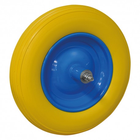 RUOTA POLIURETANICA PER CARRIOLA int. mm 125 - perno corto (PZ 1)