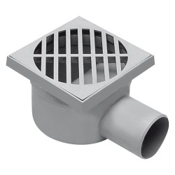 CHIUSINO SIFONATO cm 11 x 11 x h.7 - Ã˜ scarico laterale 50 mm (PZ 1)