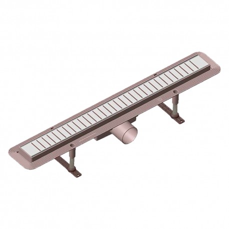 CANALETTA PER DOCCIA CON GRIGLIA cm 56 x 5,3 x 4,2 + 55 x 4,6 x 1,4 (PZ 1)