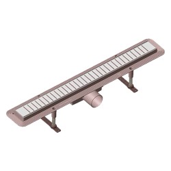 CANALETTA PER DOCCIA CON GRIGLIA cm 76 x 5,3 x 4,2 + 75 x 4,6 x 1,4 (PZ 1)