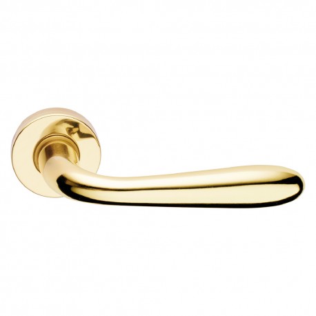 MANIGLIA PORTA BLINDATA ROSETTA TONDA 'GOCCIA' Dx - lucido verniciato (PZ 1)