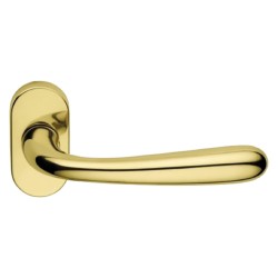 MANIGLIA PORTA BLINDATA ROSETTA OVALE 'GOCCIA' Dx - lucido verniciato (PZ 1)