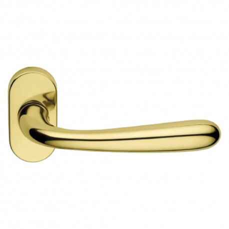 MANIGLIA PORTA BLINDATA ROSETTA OVALE 'GOCCIA' Dx - lucido verniciato (PZ 1)