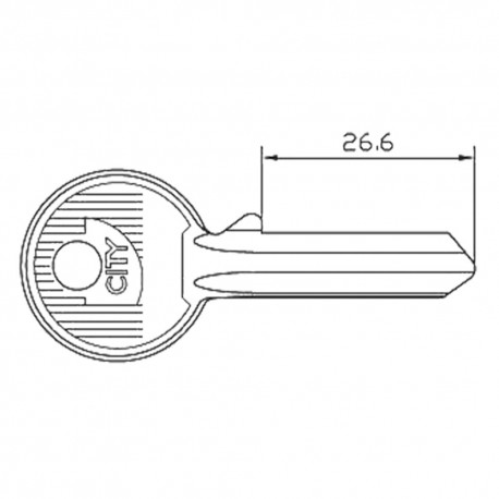 CHIAVE OTTONE NICHELATO '020359.CS' lunghezza 26,6 mm - 5 spine (PZ 10)