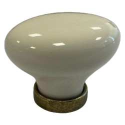 POMOLO PER MOBILI 'OVALE' base ott.vecchio / fondo avorio / decoro N.02 (PZ 10)