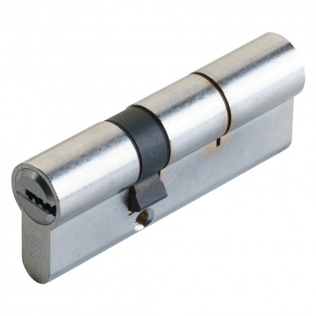 CILINDRO PROFILATO DOPPIO SERIE 'K2' mm 25+10+45  80 (30+50) cromo satinato (PZ 1)