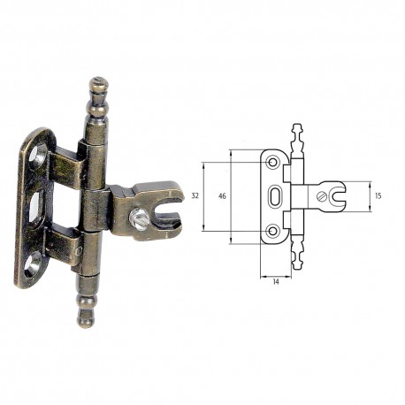 CERNIERA PER MOBILI 'A0058' bronzata (PZ 2)