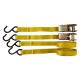 NASTRO DI ANCORAGGIO AD UNCINO mt. 4,5 x mm 25 - port.350 kg - pz.2 / con cricchetto (BL 1)