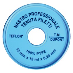 NASTRO TEFLON 'PROFESSIONALE' 1/2 x 15 mt. x 0,2 mm (PZ 6)