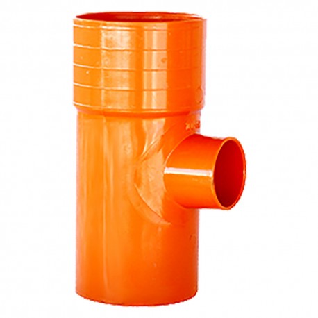 DERIVAZIONE A 'T' RIDOTTA 87Â° IN PVC Ã˜ 125 / 50 (PZ 1)