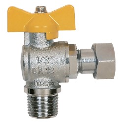 RUBINETTO A SFERA PER GAS A SQUADRA 1/2 MF (PZ 2)