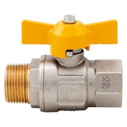 VALVOLA A SFERA PER GAS MANIGLIA A 'T' 1/2 MF (PZ 2)