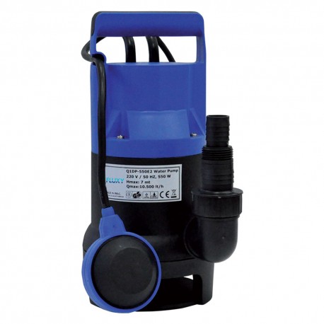 ELETTROPOMPA SOMMERGIBILE IN PVC 750 watt - 13000 litri/h - hp 1,0 (PZ 1)