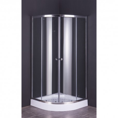 BOX DOCCIA CRISTALLO SEMICIRCOLARE DUE PORTE 'RUBINO' cm 80 x 80 - H 185 (PZ 1)