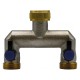DERIVAZIONE IN METALLO A DUE VIE 3/4-3/4x3/4x3/4 (PZ 1)