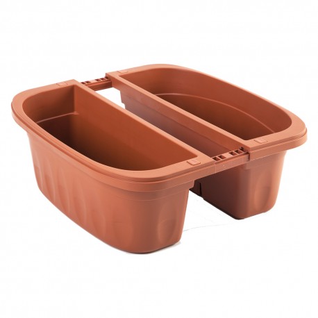 BALCONETTA DOPPIA 'KLUNIA' cm 40 x 19,8 x 18,5 lt.7 terracotta (CF 1)