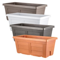 FIORIERA RETTANGOLARE cm 60 x 30 x 26 - ghiaccio (senza sottovaso) (PZ 1)