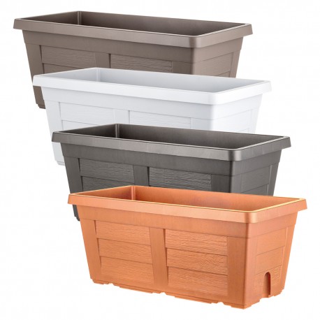 FIORIERA RETTANGOLARE cm 60 x 30 x 26 - ghiaccio (senza sottovaso) (PZ 1)