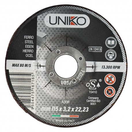 MOLA ABRASIVA PER FERRO Ã¸ 115 x 3,2 (PZ 25)