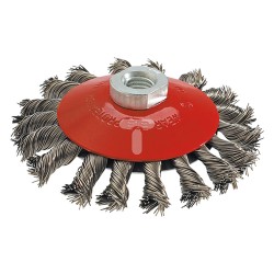 SPAZZOLA CIRCOLARE CONICA Ã¸ mm 100 foro M 14 (PZ 1)