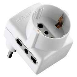 ADATTATORE TRIPLO 'SALVASPAZIO' Spina 2P+T16A - art.70066 (PZ 1)