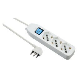 MULTIPRESA CON INTERRUTTORE 6 posti (schuko+10/16A) - art.62071 (PZ 1)