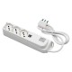 MULTIPRESA CON INTERRUTTORE + USB 3 usc. / sp.2P+T 16A + 2 usb 2,1A (PZ 1)