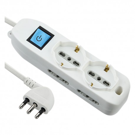 MULTIPRESA CON INTERRUTTORE 3 Schuko + 6 Bival.10/16A - 62002 (PZ 1)
