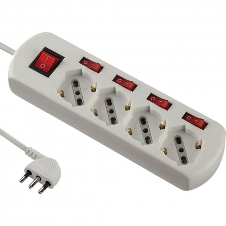 MULTIPRESA CON INTERRUTTORI INDIPENDENTI 4 prese (PZ 1)