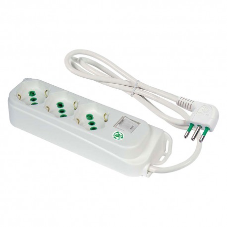 MULTIPRESA CON INTERRUTTORE 'ECO RELIFE' 3 uscite / spina 2P+T 10A - bianca (PZ 1)
